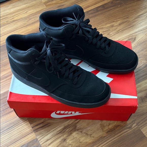 Nike Other - Nike Men's Court Vision mid high Black Sneakers